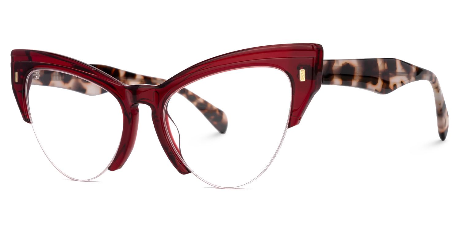 Castealia Red Eyeglasses with Cateye Shape | ZEELOOL Canada1
