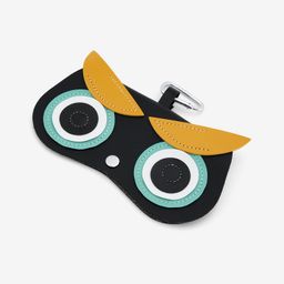 Black Yellow Owl Shape Eyeglasses Bag With Hook0