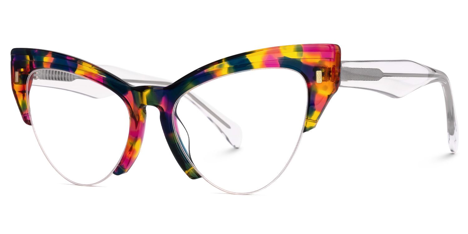Castealia Multicolor Eyeglasses with Cateye Shape | ZEELOOL Canada1