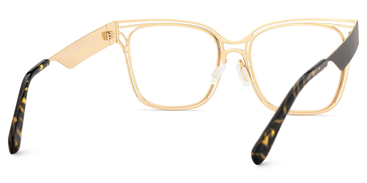 Women's Metal Glasses with Golden Tortoise Temples Online5