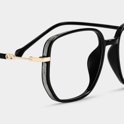 Joana Black Geometric Glasses4