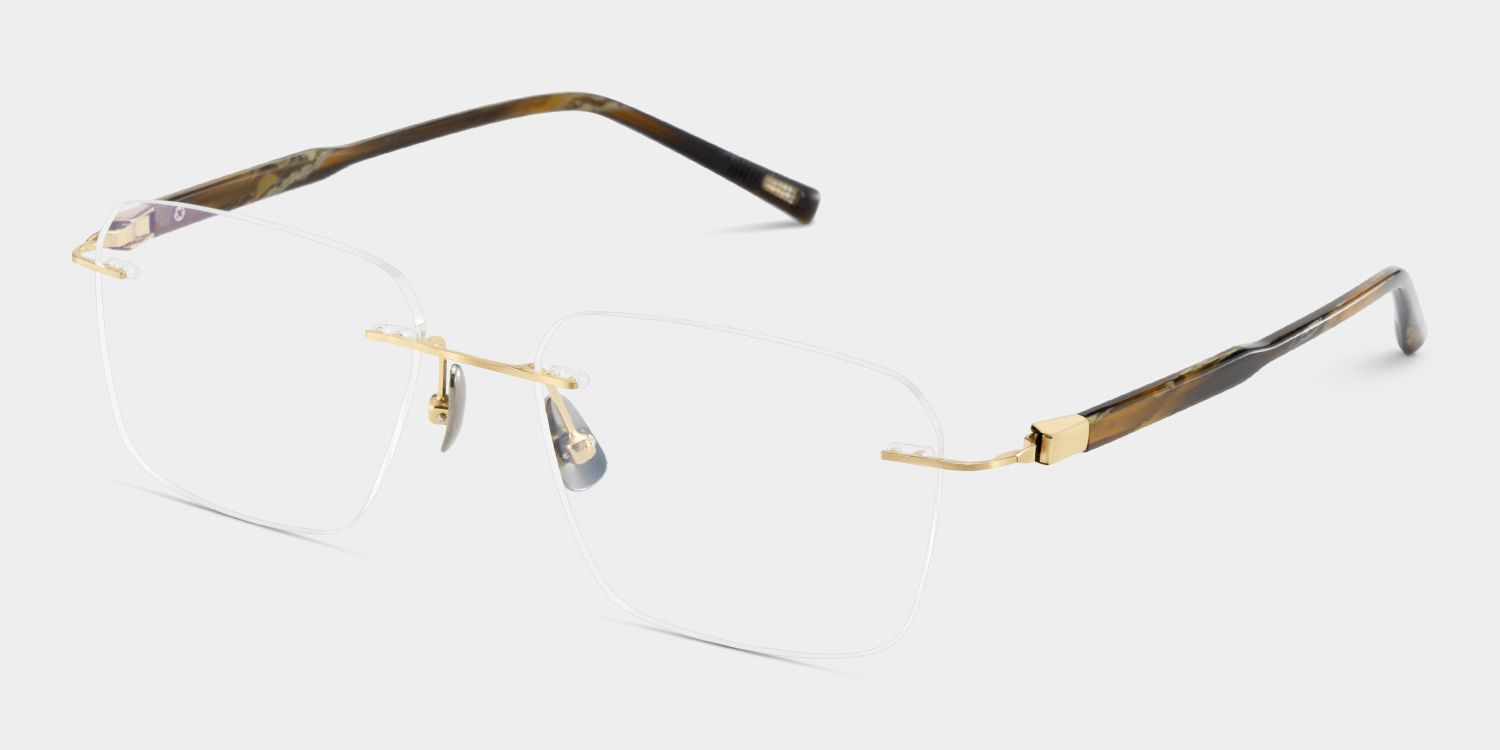 Claire Rectangle Gold Frame Eyeglasses for Man| ZEELOOL Canada4