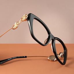 Atiesha Cateye Black Glasses0