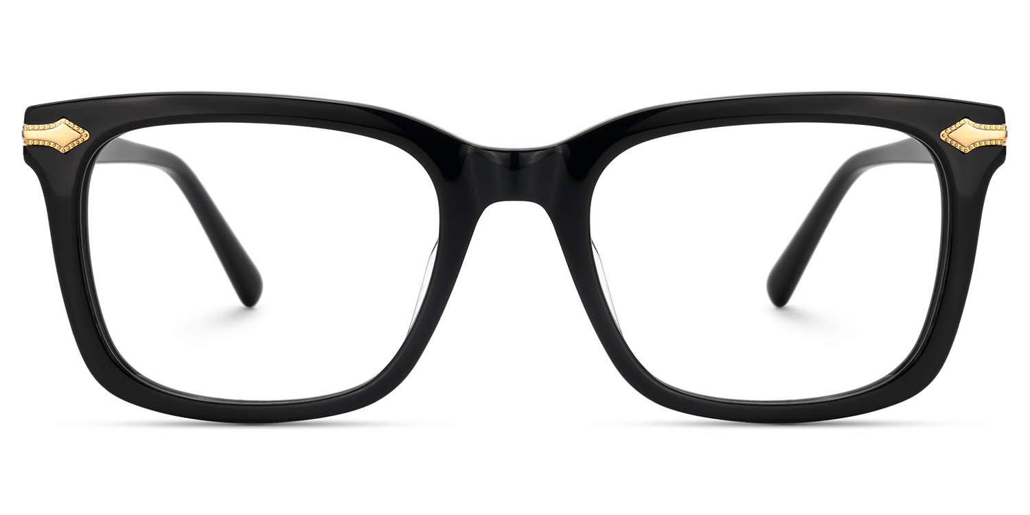 Brochelle Rectangle Black Glasses1