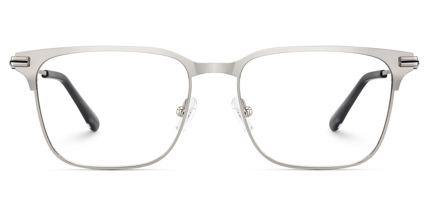 Marshall Silver Rectangle Prescription Glasses | ZEELOOL Canada1