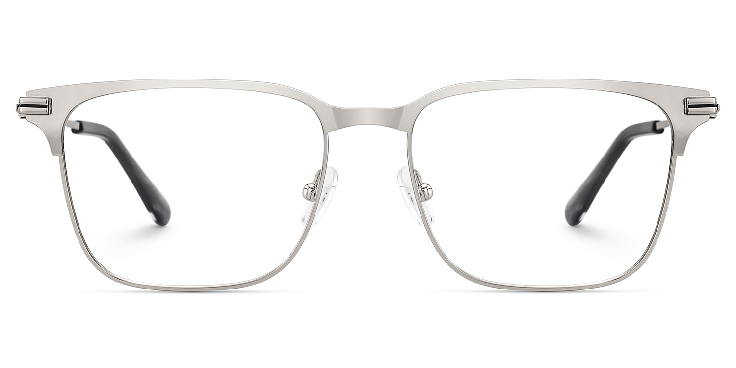 Marshall Silver Rectangle Prescription Glasses | ZEELOOL Canada1