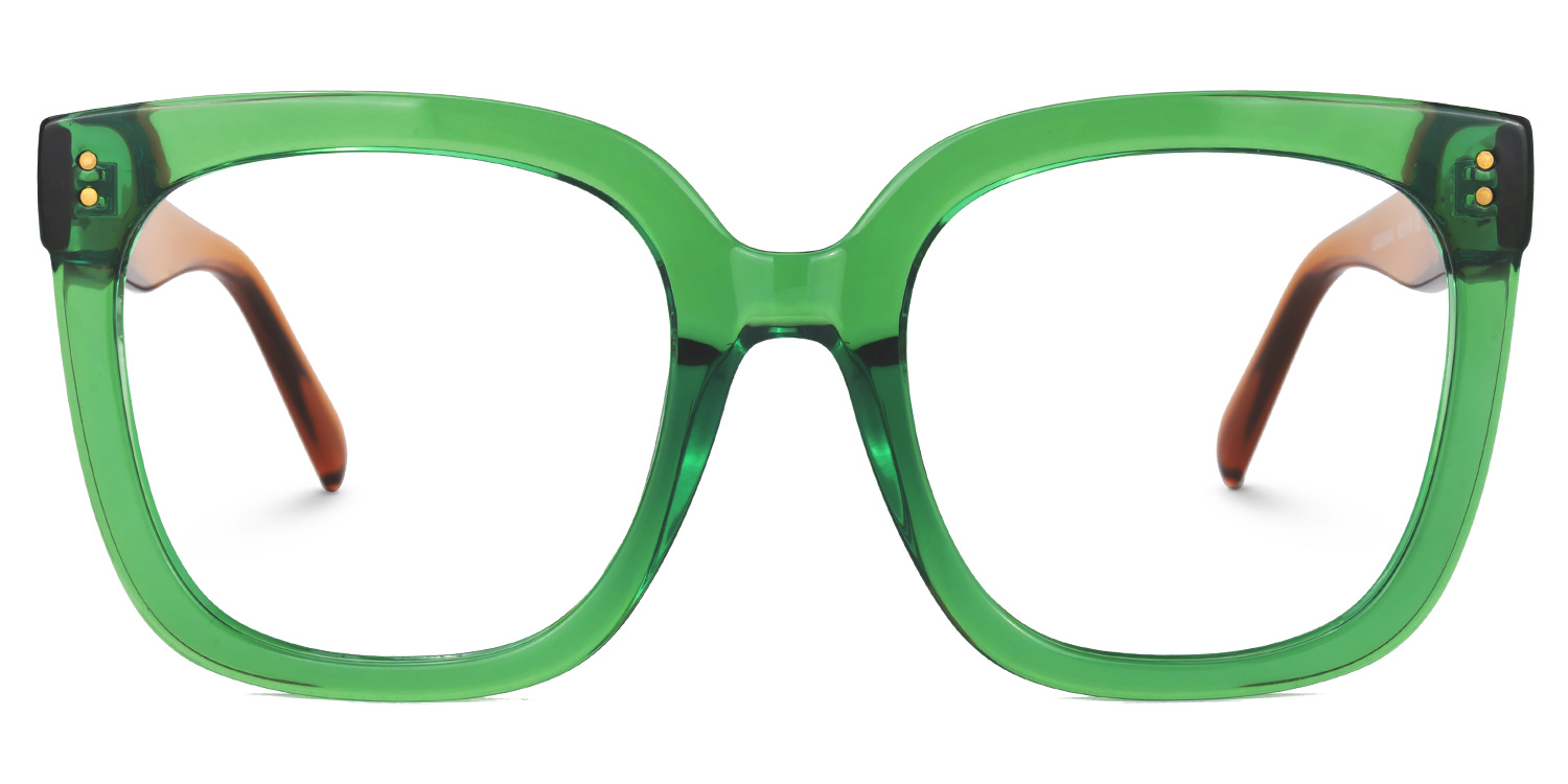Ebony Square Green Glasses0