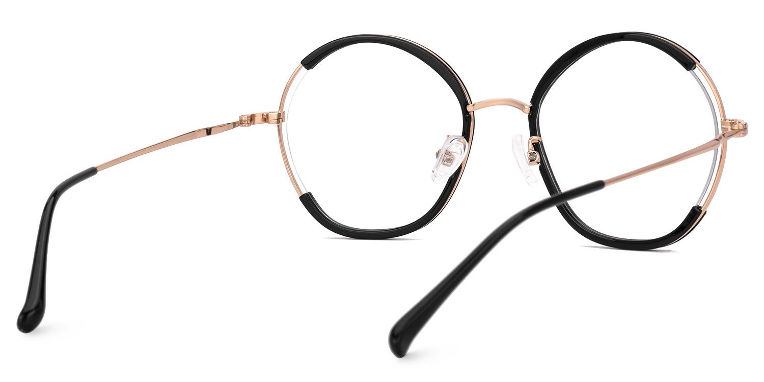 Black Kiley Round Frame Eyeglasses | ZEELOOL Canada3