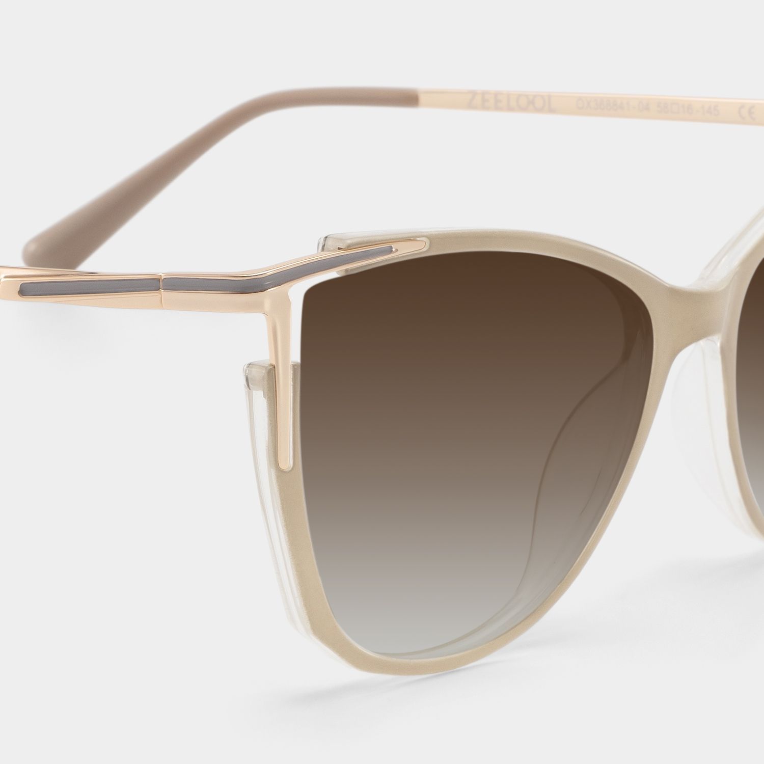 Yomary Cat Eye Khaki Sunglasses for Women & Men | ZEELOOL CA4