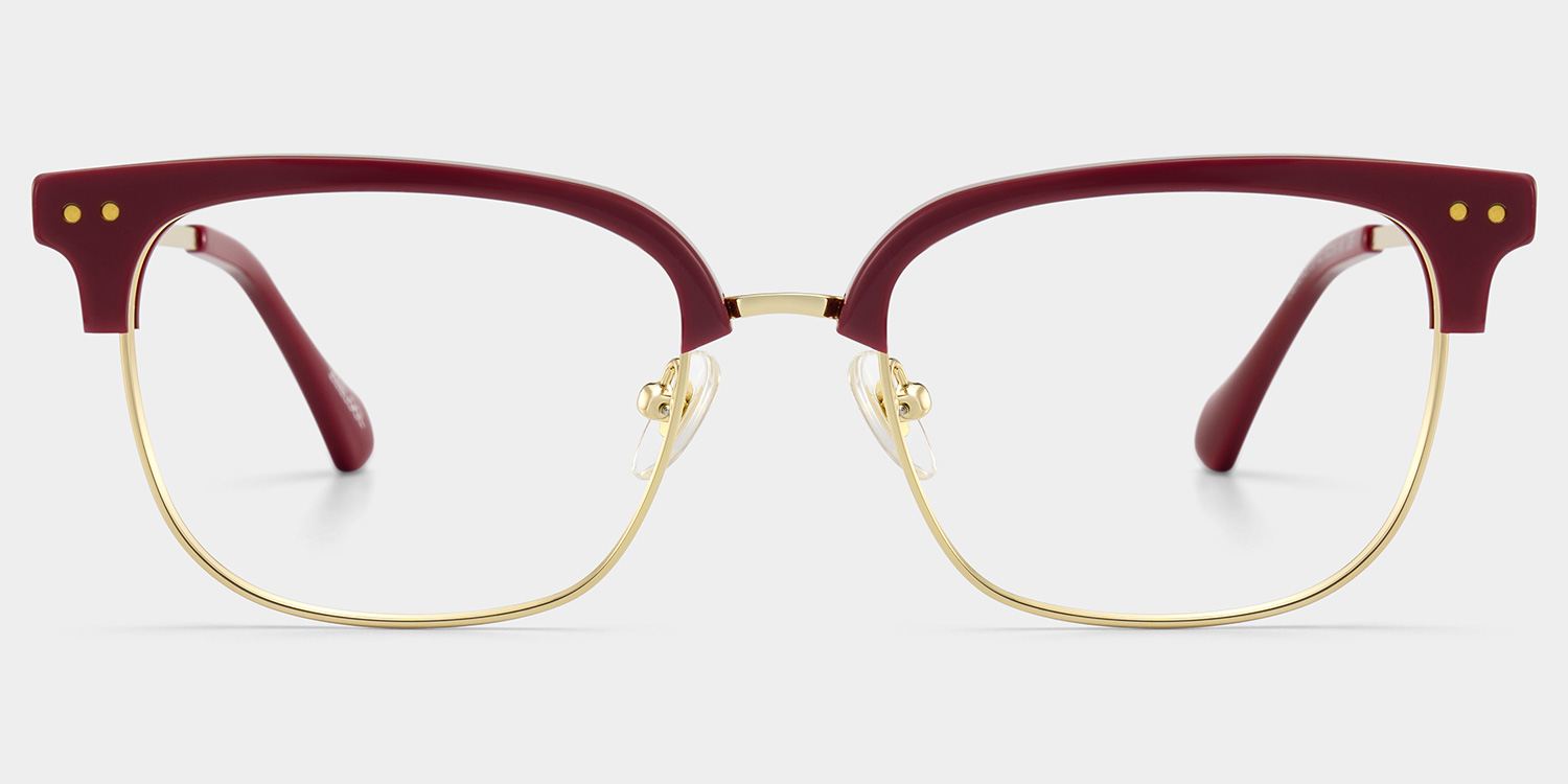 Nathan Red Frame Glasses with Browline Frame Online | ZEELOOL1