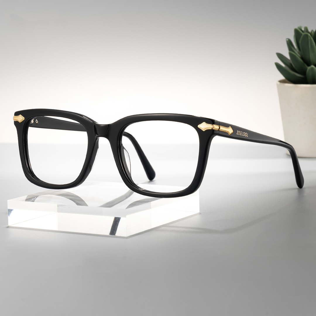 Brochelle Rectangle Black Glasses0