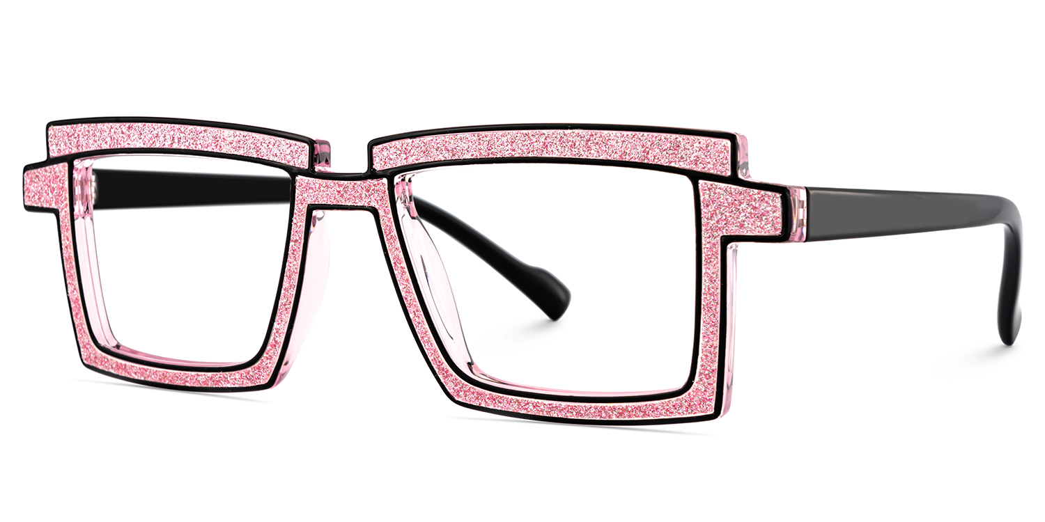 Zephyr Rectangle Pink Glasses3