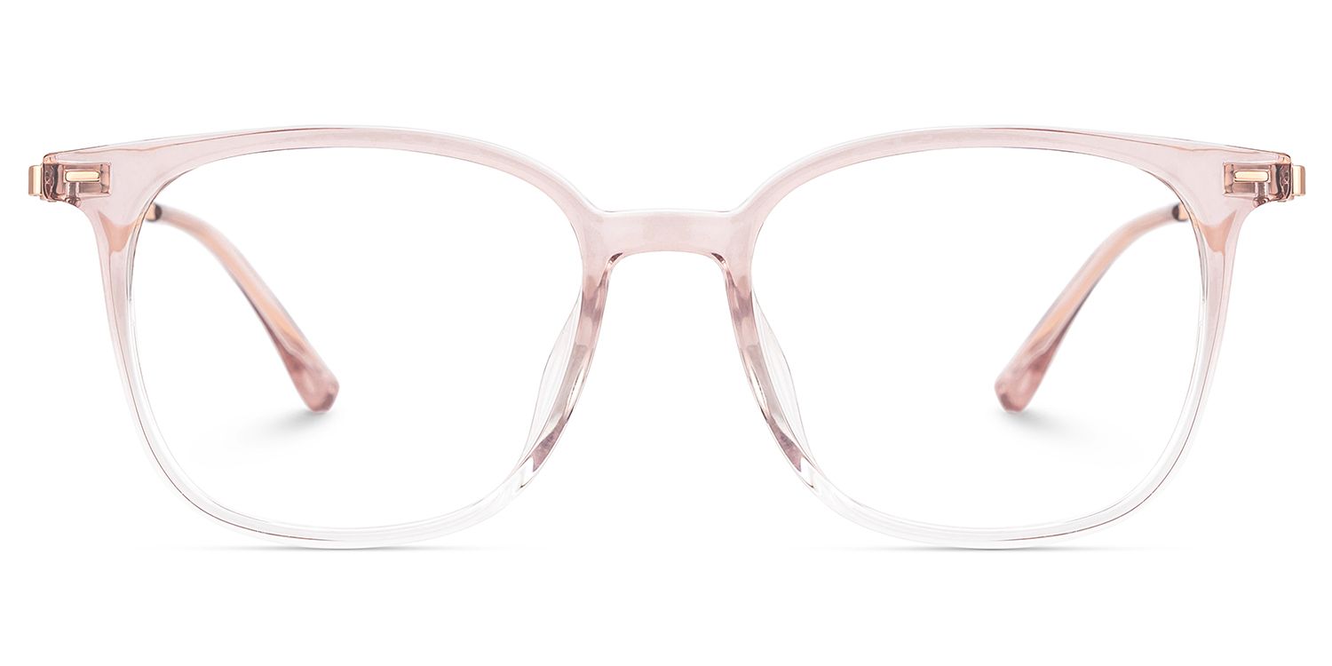 Cora Square Pink Frame Eyeglasses for Woman| ZEELOOL Canada1