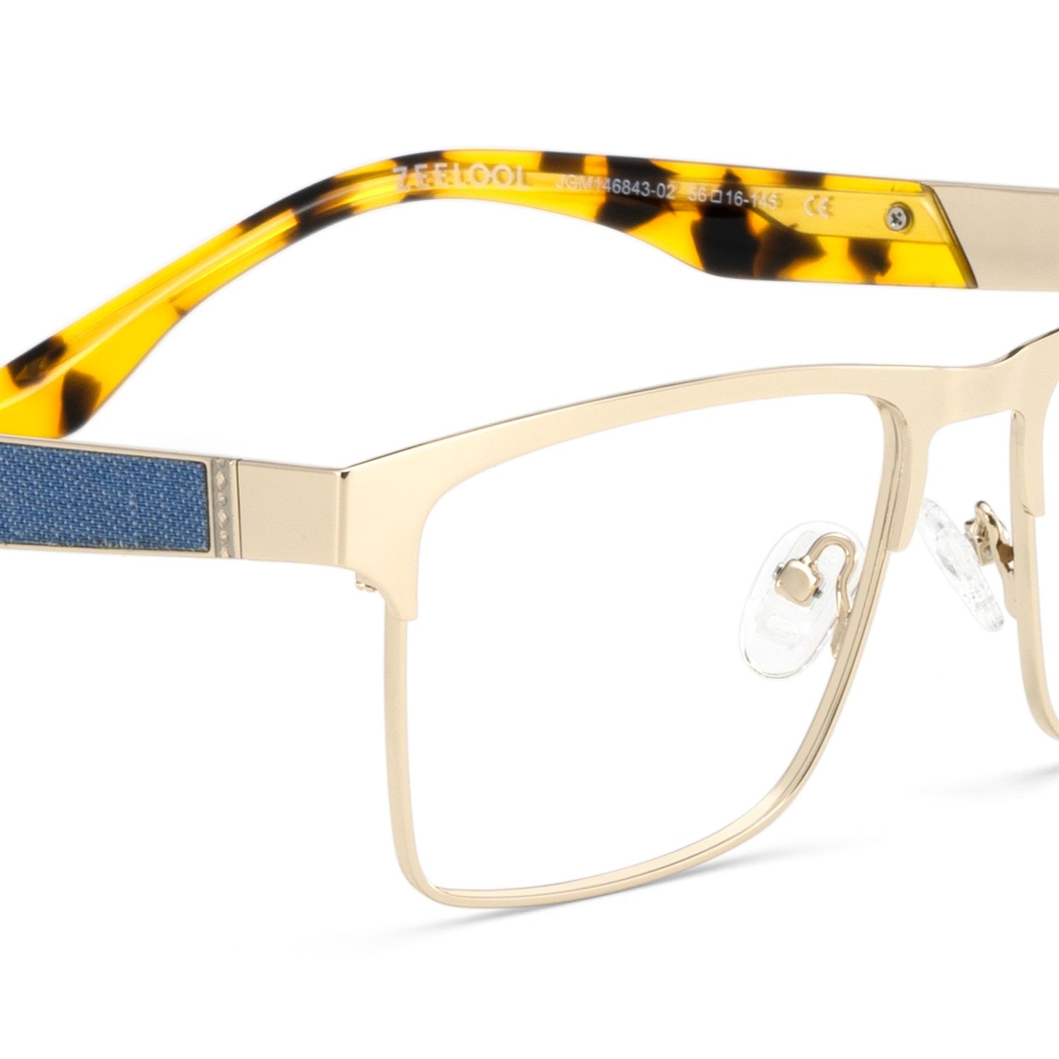 Jasper Eyeglasses in Browline Gold Frame | ZEELOOL Canada5