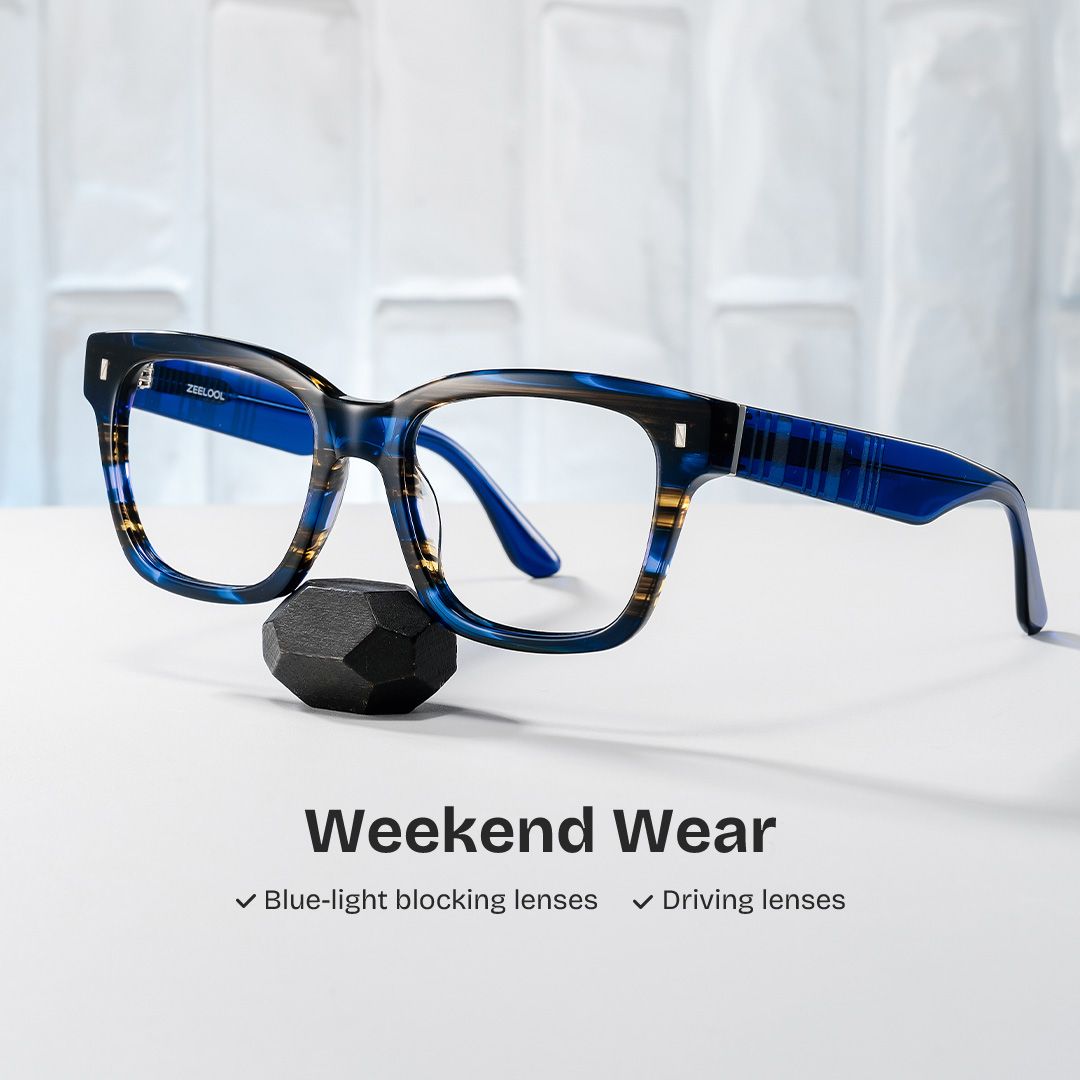 Pride blue square frame glasses Online | ZEELOOL0