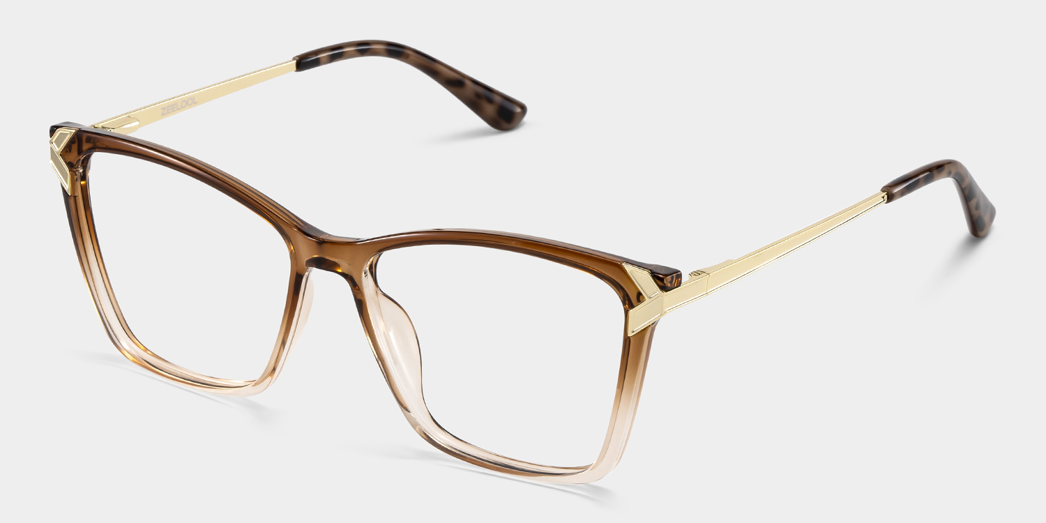 Mia brown square frame glasses Online | ZEELOOL3