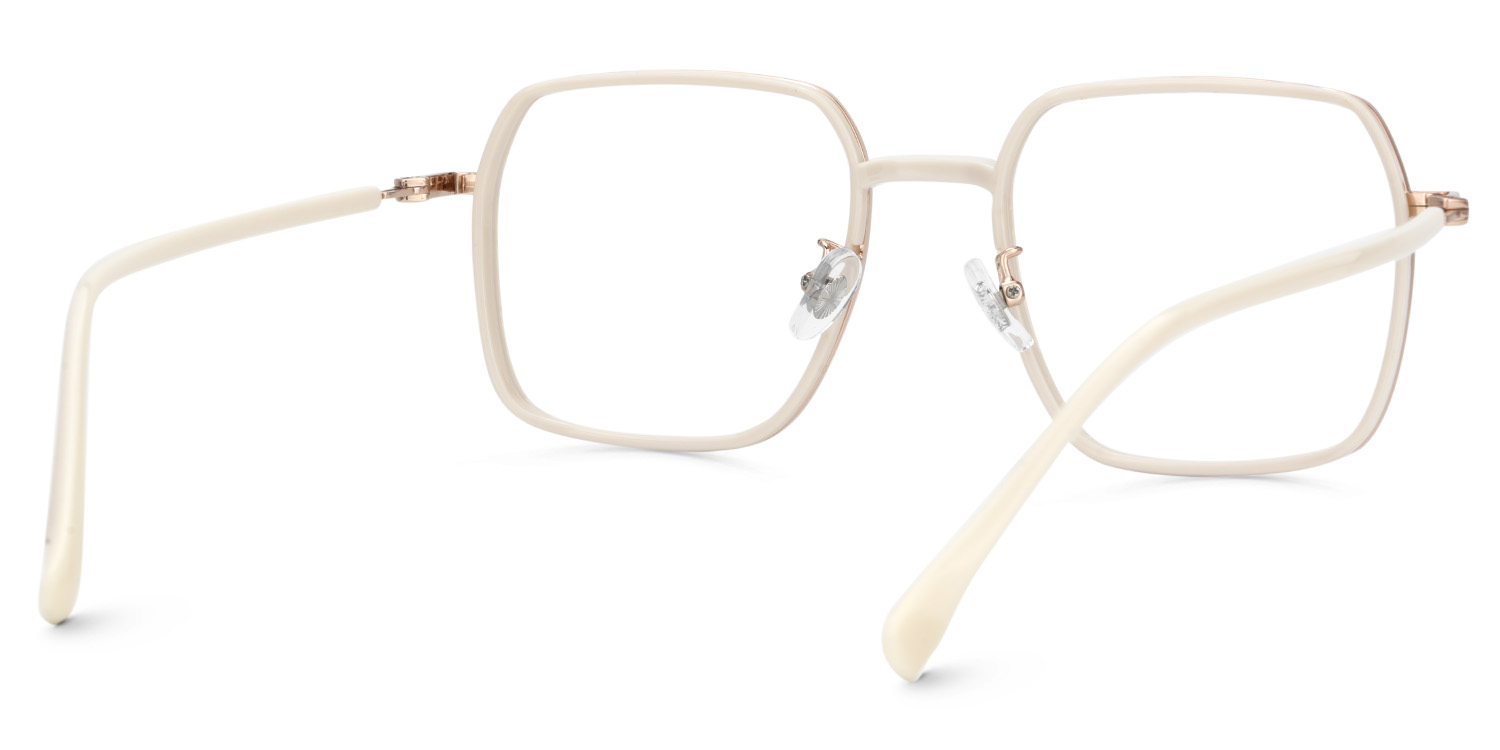 Moody White Square Prescription Glasses | ZEELOOL Canada5