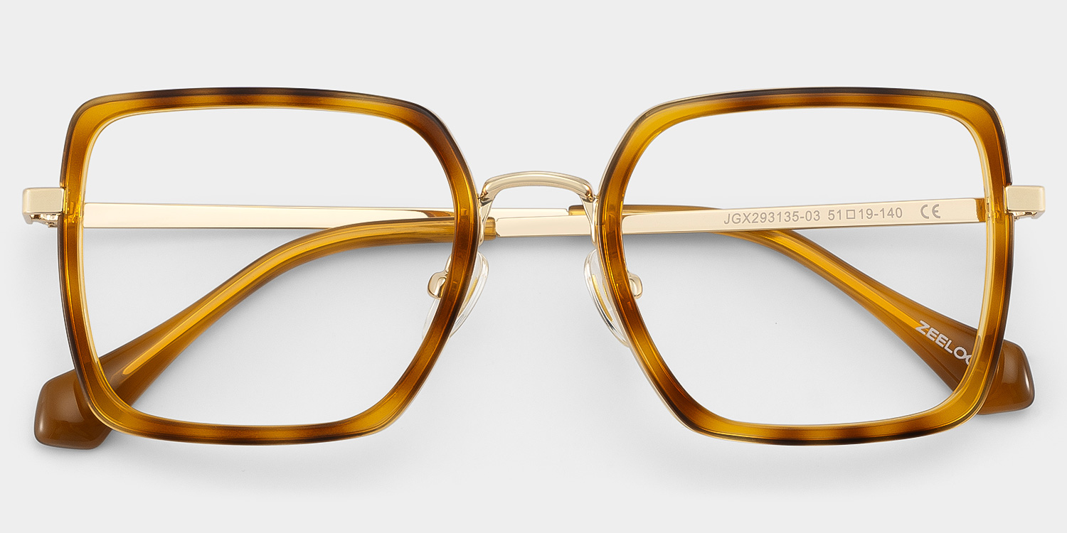 Shane Amber Frame Glasses with Square Frame Online | ZEELOOL2
