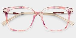 Jacqui Pink Tortoise Square Glasses2