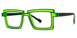 Zephyr Rectangle Green Glasses2