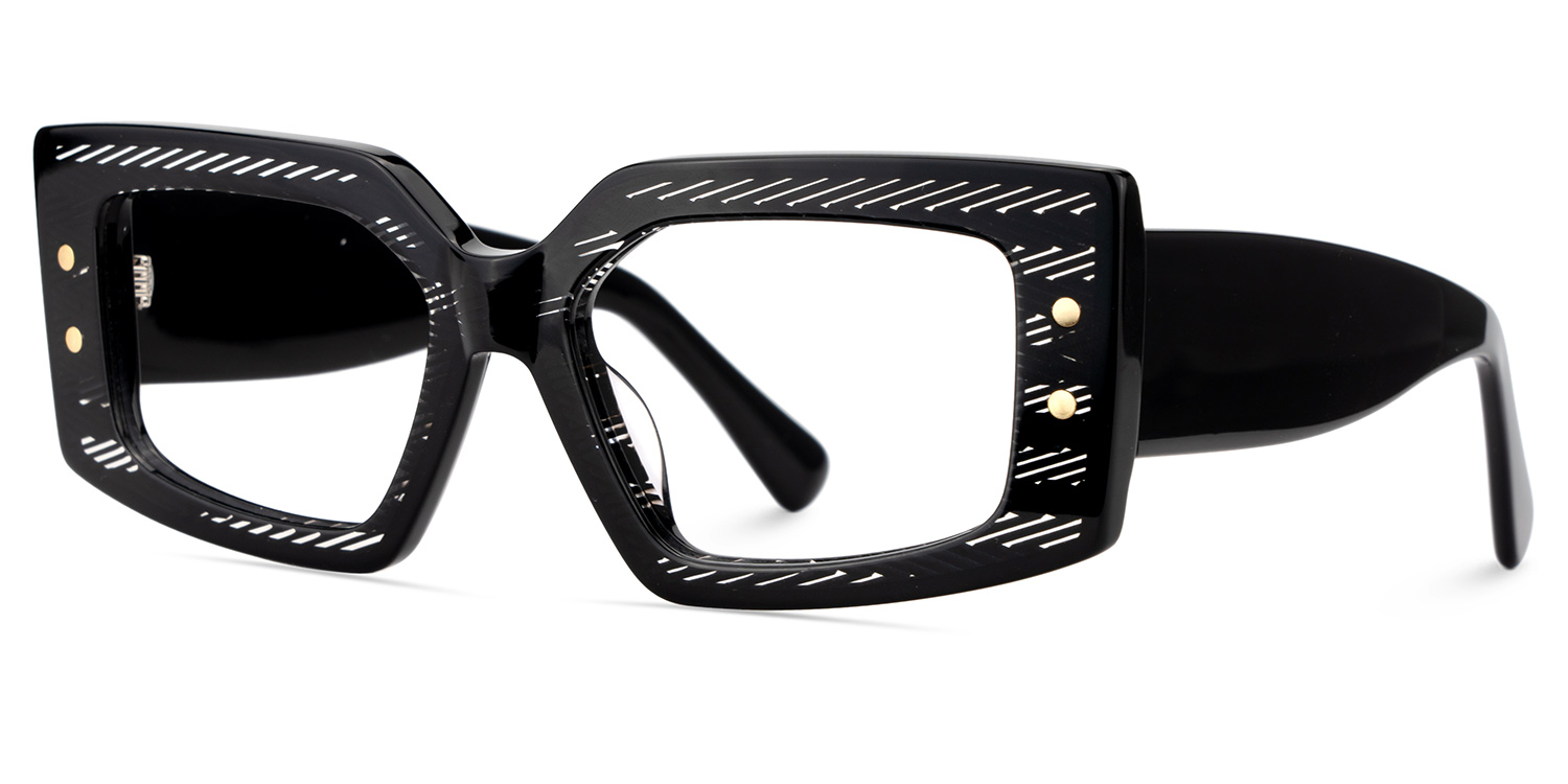Jonas Rectangle Black Glasses3