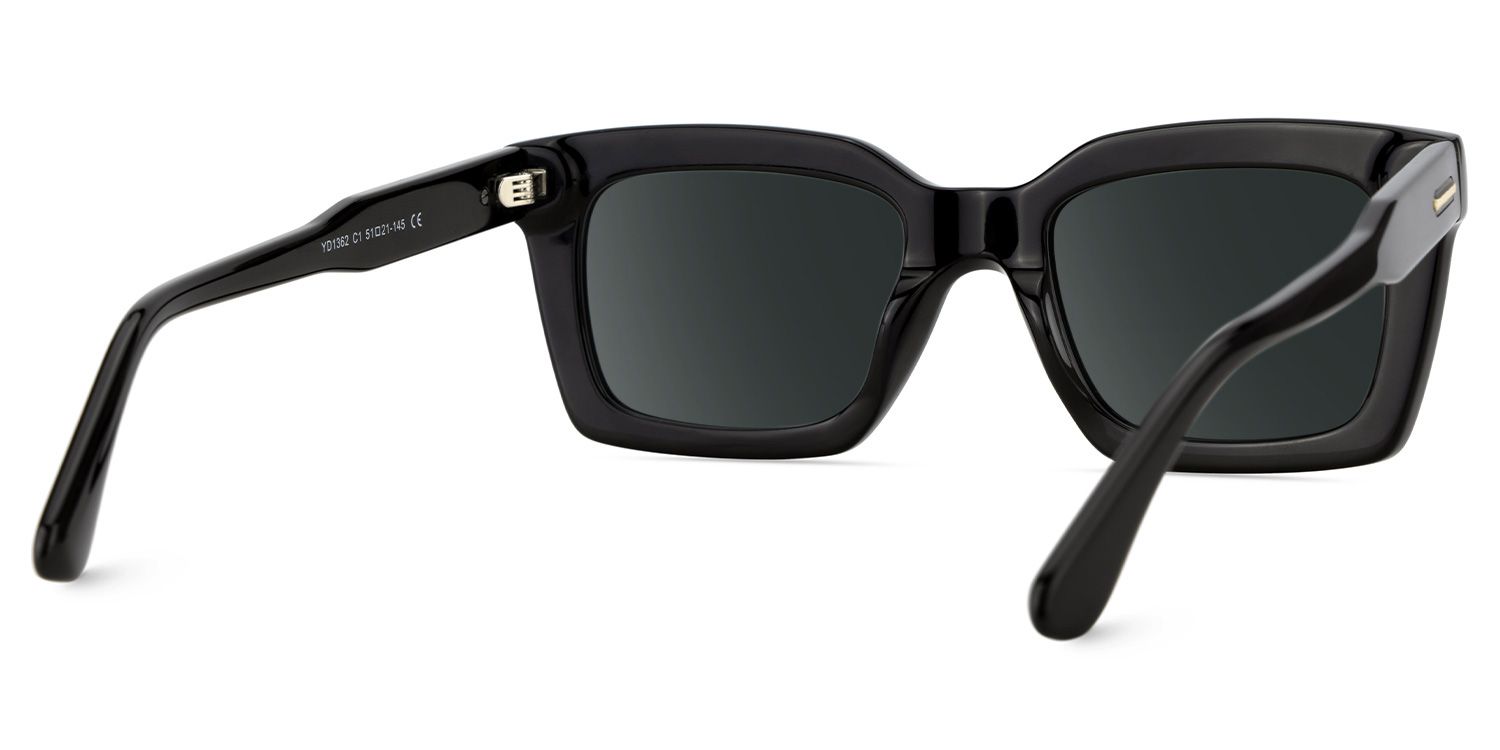 Solana Rectangle Black Full Rim Sunglasses | ZEELOOL CA4