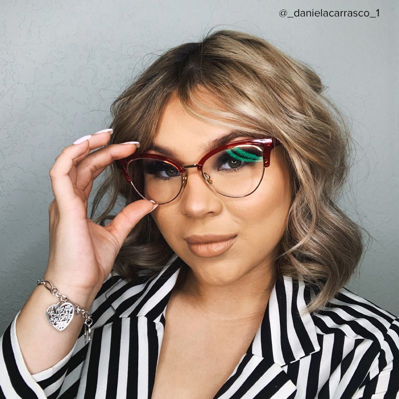 Charlene Browline Red Eyeglasses and Glasses Frames5