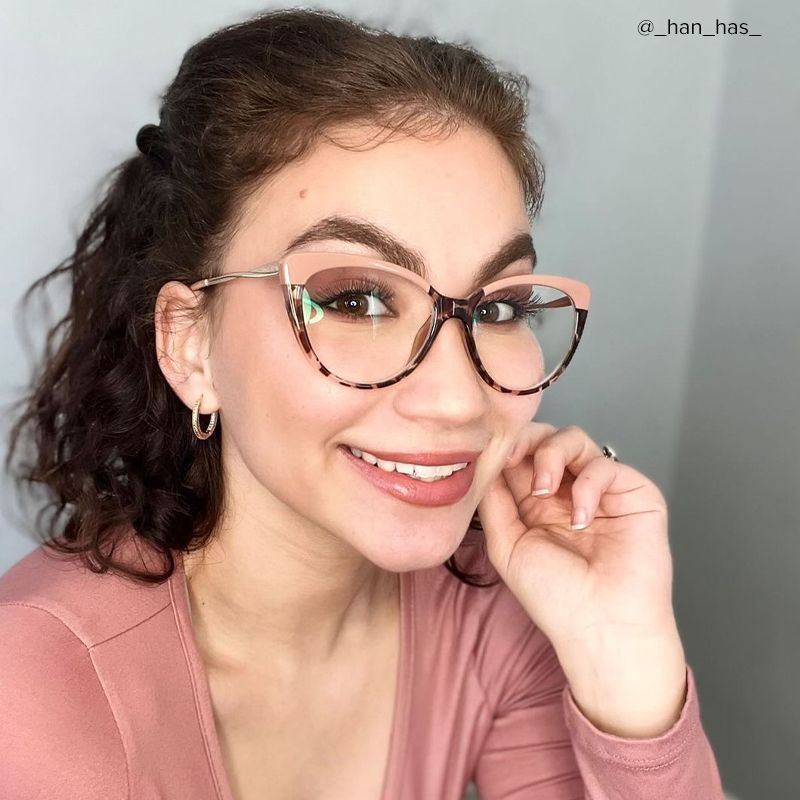 Marcus Cat-eye Cameo-Brown Frame Glasses | Zeelool Optical5