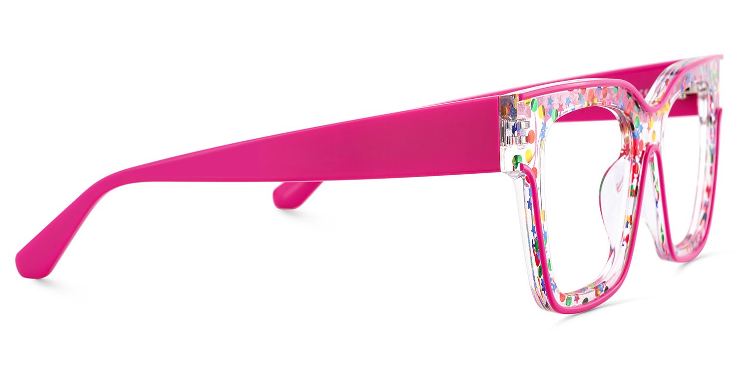 Zerica Eyeglasses in Square Red Rose Eyeglasses | ZEELOOL Canada5