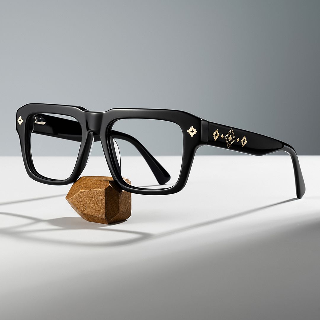 Ramdass Black Rectangle Prescription Glasses | ZEELOOL Canada0