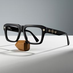 Ramdass Rectangle Black Glasses0