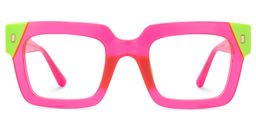 Sarah Rectangle Hot Pink Glasses0