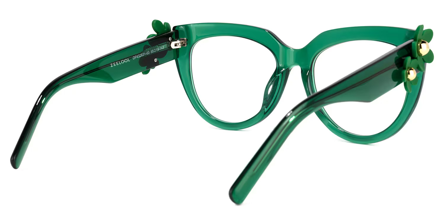 Miguel Cateye Dark-Green Eyeglasses for Women3
