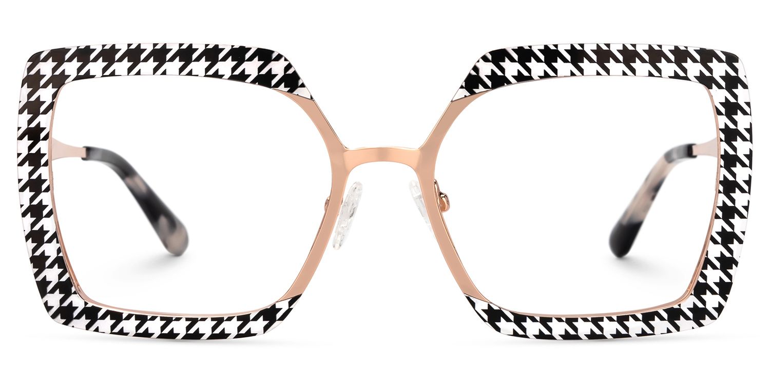 Women Square Sharron Houndstooth Glasses | ZEELOOL Canada0
