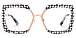 Sharron Square Houndstooth Glasses0
