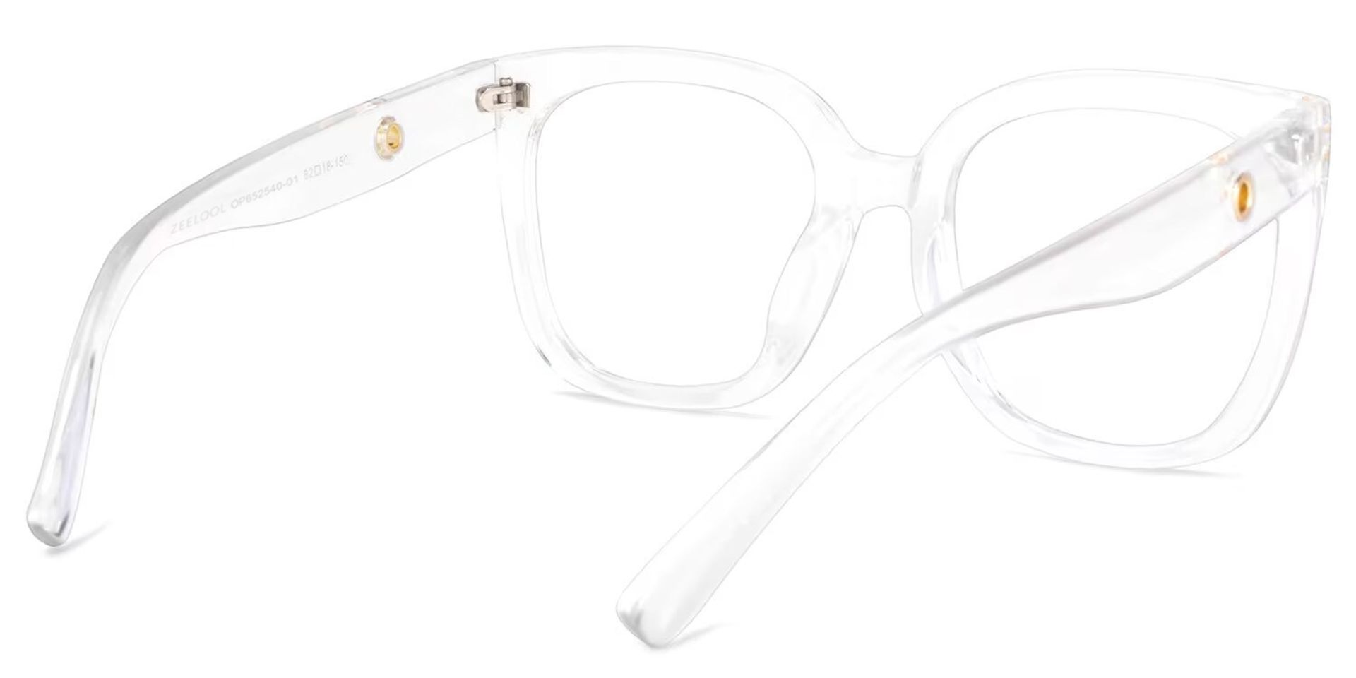 Ebony Square Clear Clear Frame Glasses | Zeelool5