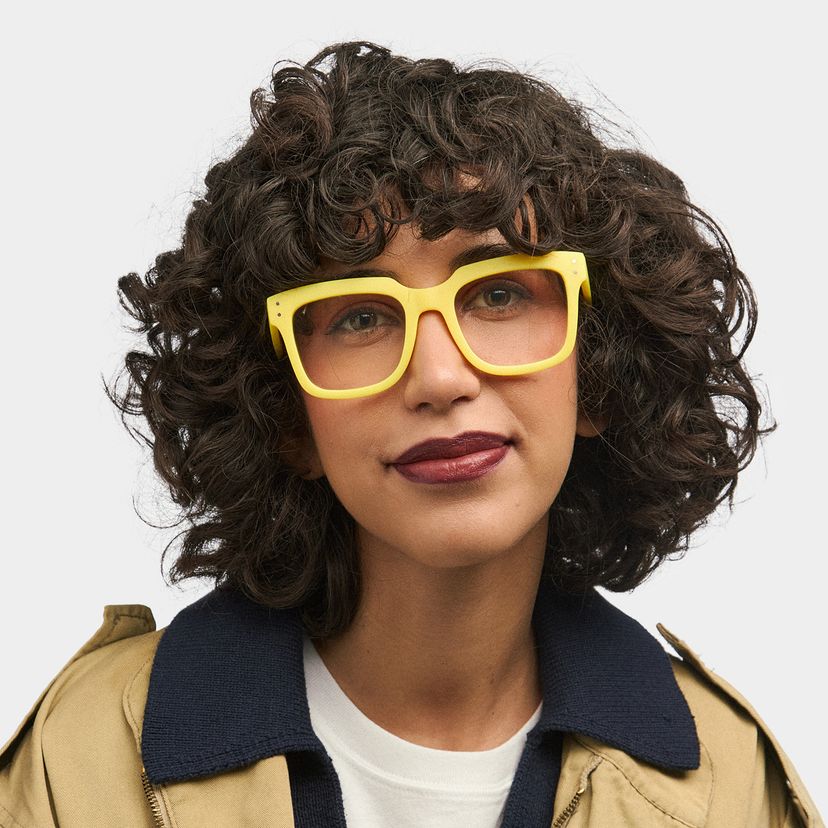 Liizbeett Square Yellow Glasses