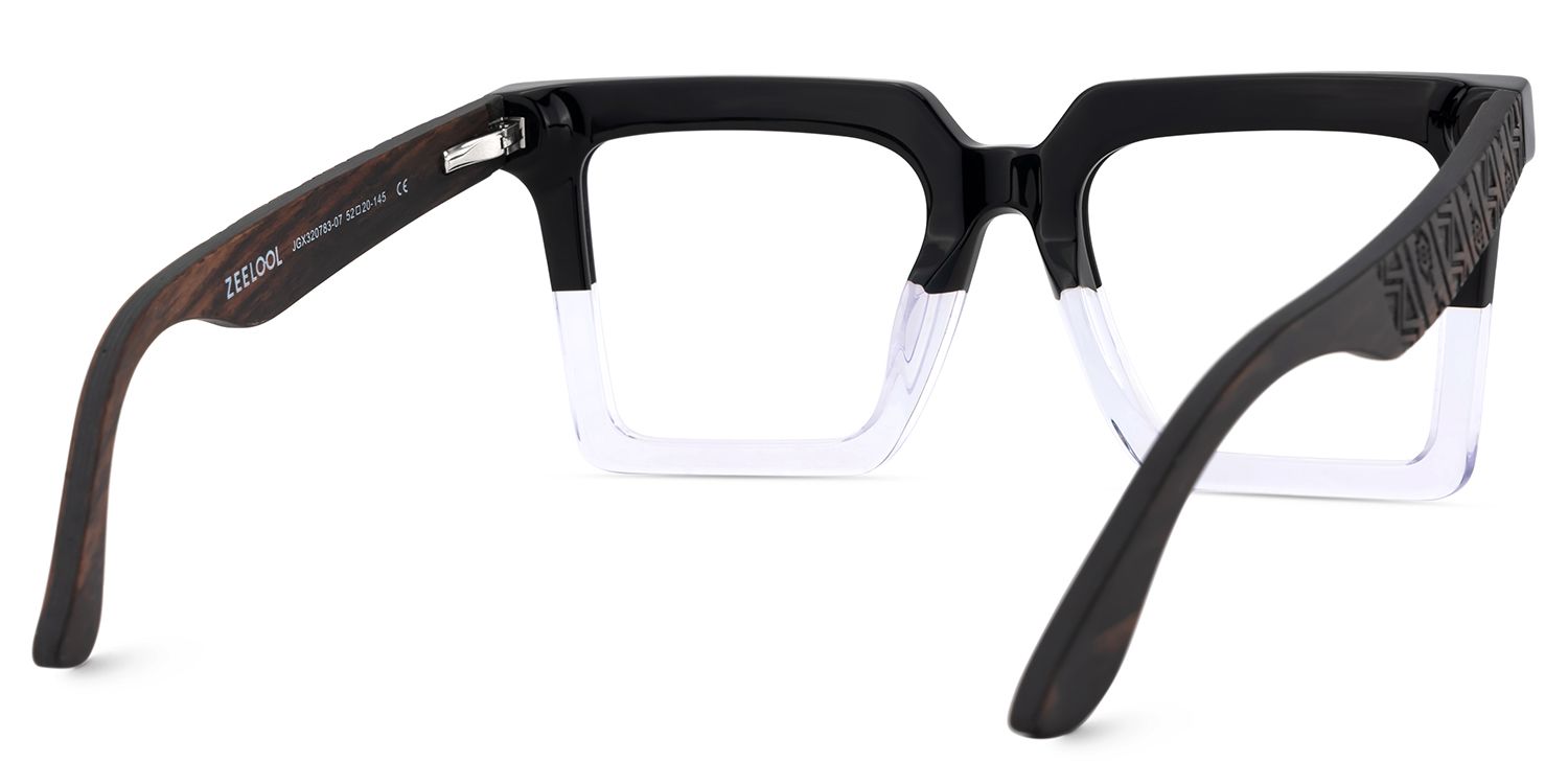 Vintage Square Frame Glasses In Black Clear Color5