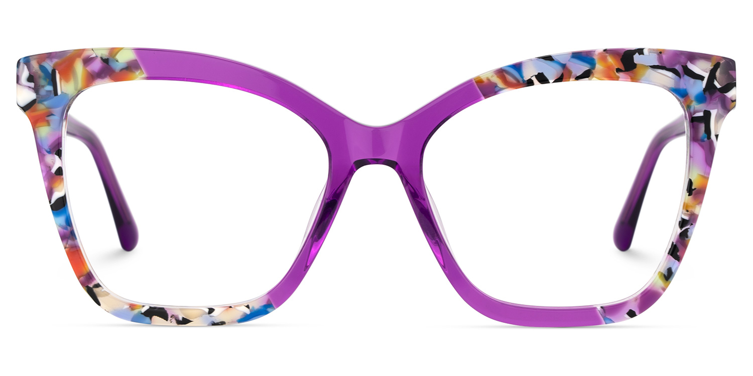 Chase Acetate Purple Frame Glasses with Butterfly Shape | ZEELOOL Canada1