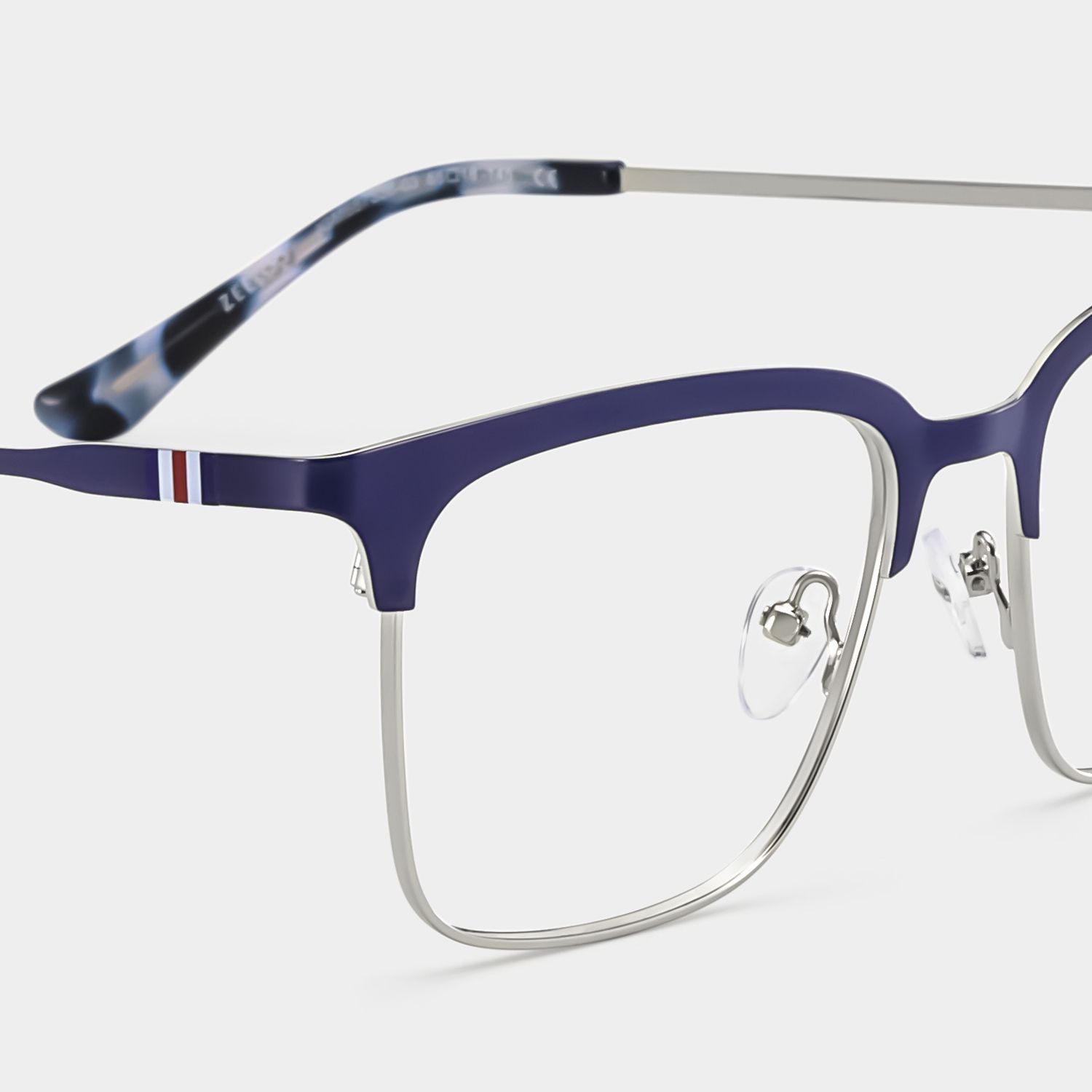 Cleo Blue Silver Frame Glasses with Browline Frame Online | ZEELOOL Canada5
