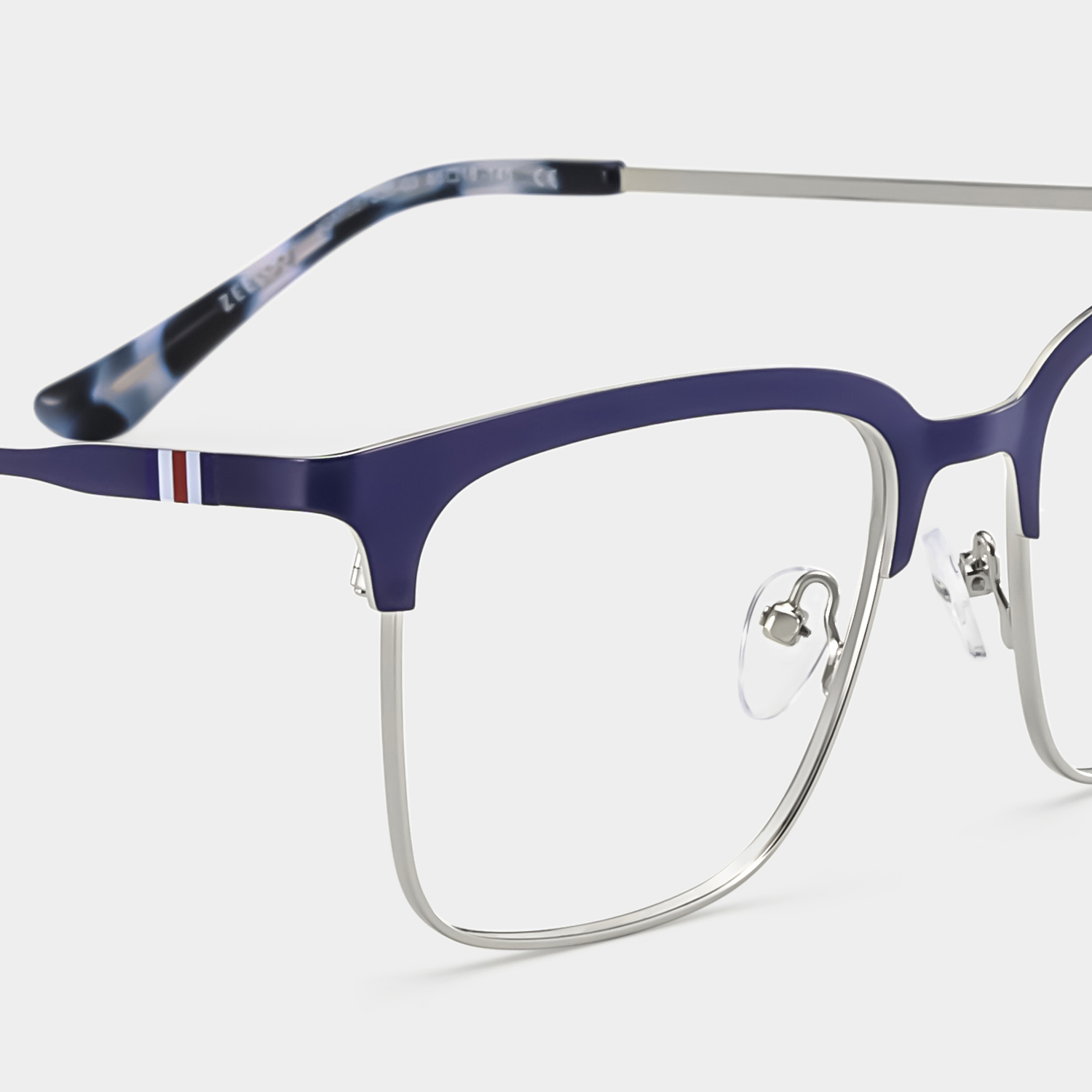 Cleo Blue Silver Frame Glasses with Browline Frame Online | ZEELOOL Canada5