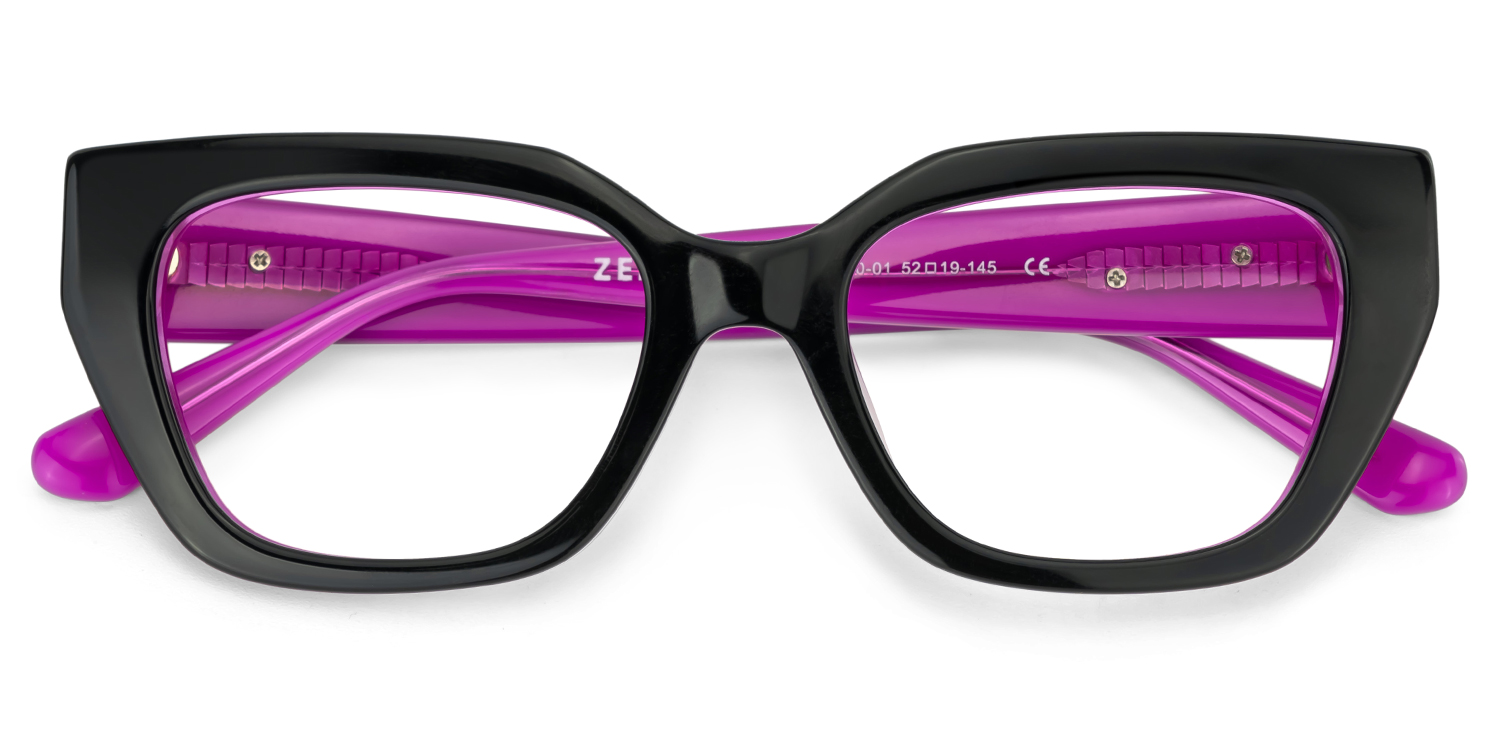 Flare Rectangle Black Glasses2