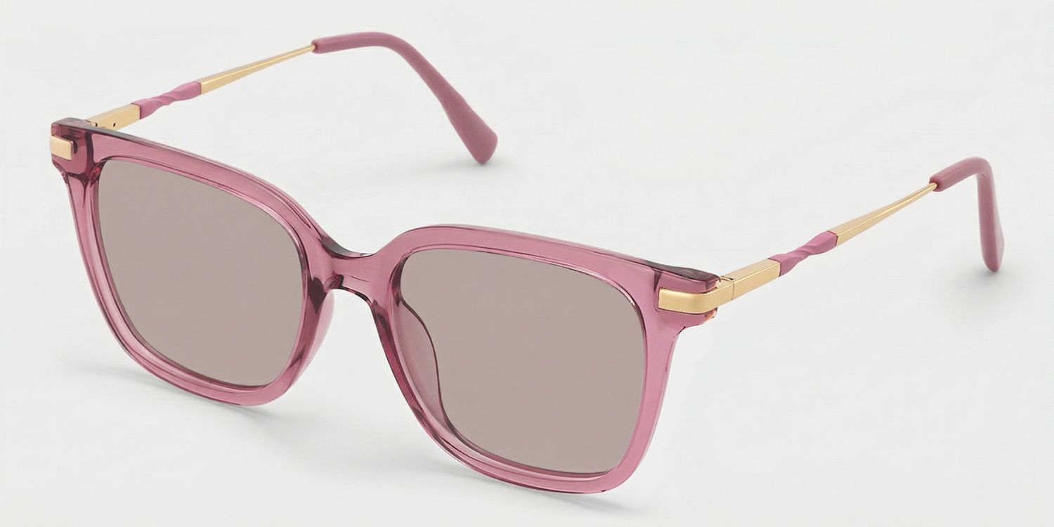 Jacqui Rectangle Pink Full Rim Sunglasses | ZEELOOL CA2