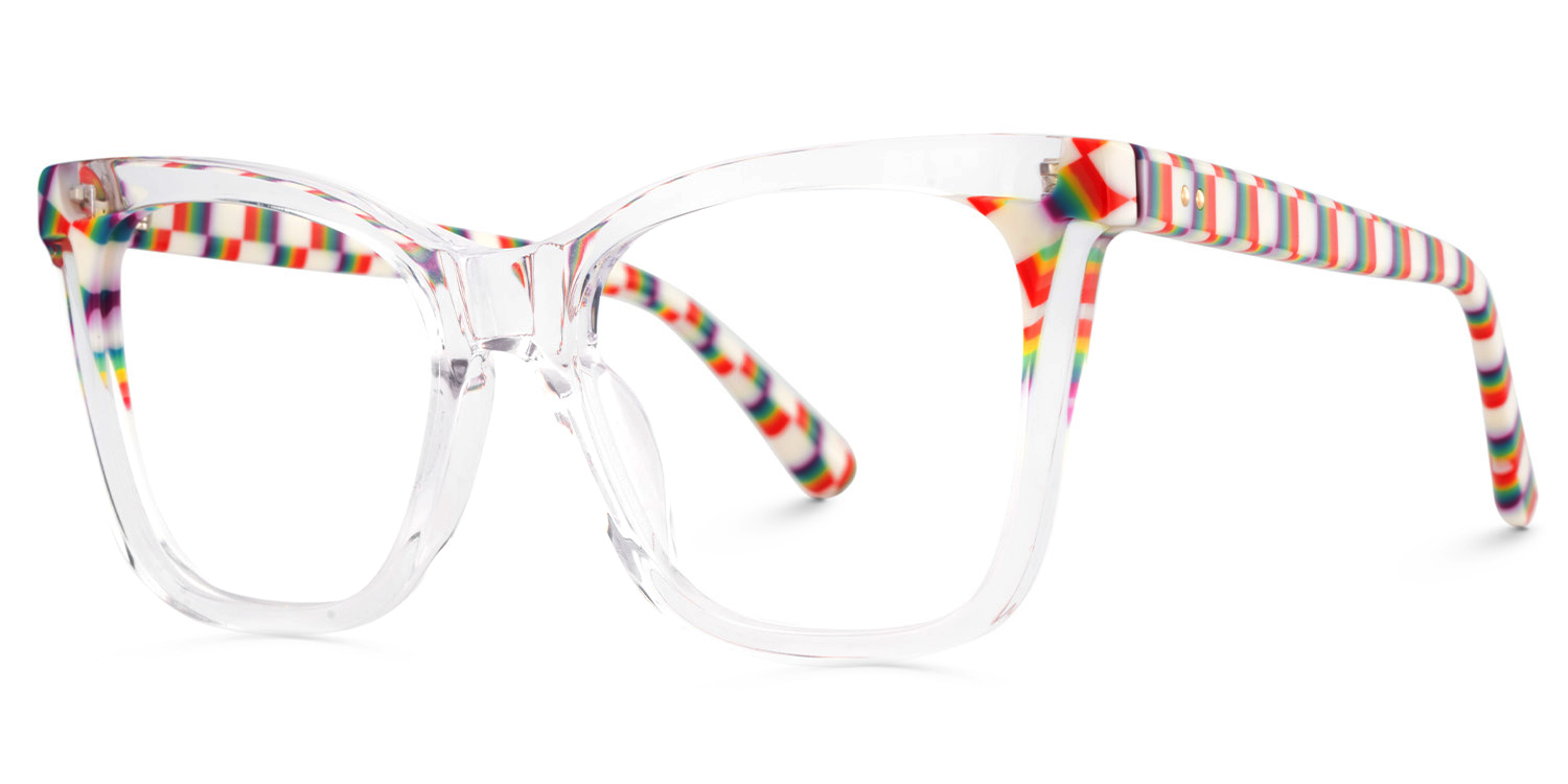 Square Clear Acetate Frame Eyeglasses | ZEELOOL Canada3
