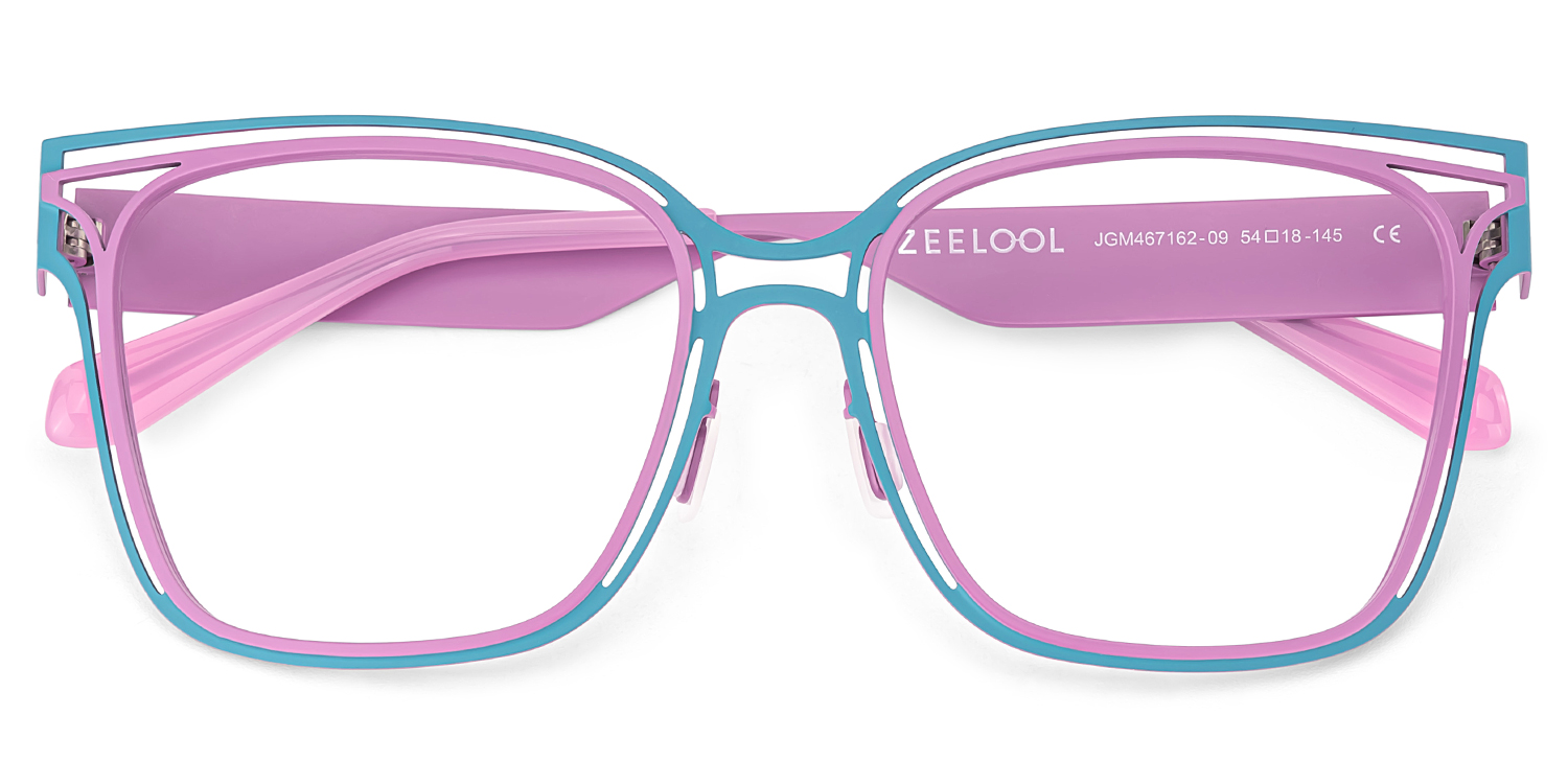 Dacarine Square Pink Blue Glasses2