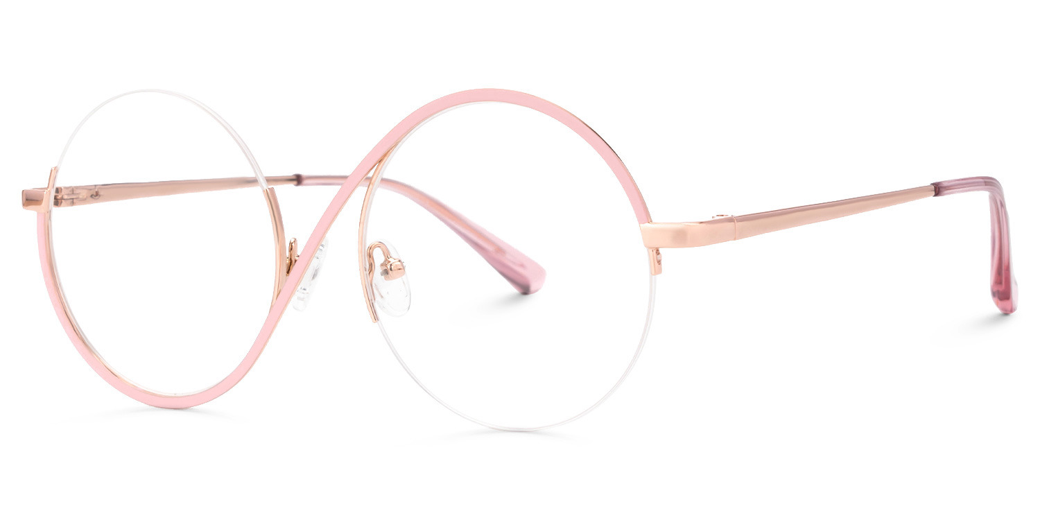 Flozif Round Pink Glasses deals -Zeelool Glasses1