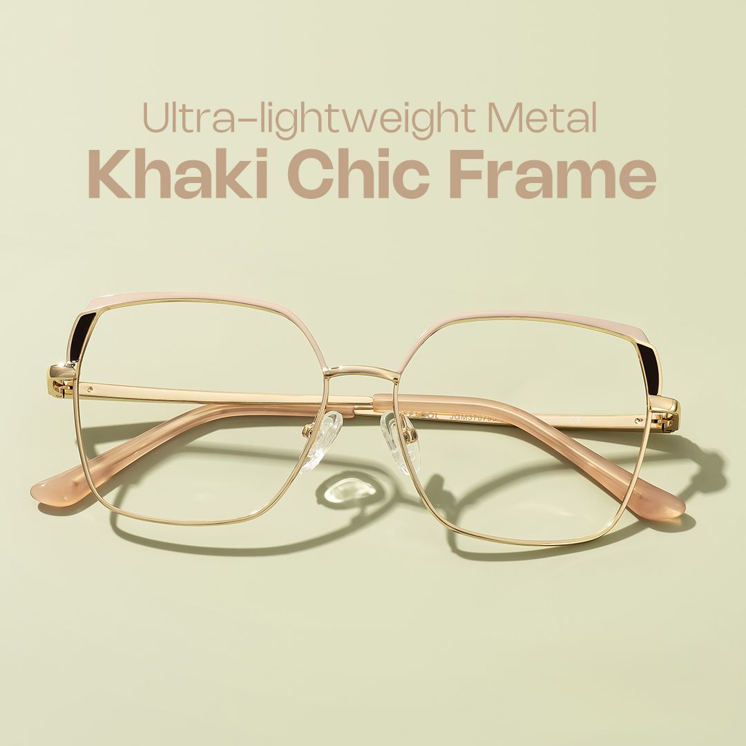 Shayla Metal Square Pink Brown Frame Glasses | ZEELOOL Canada0