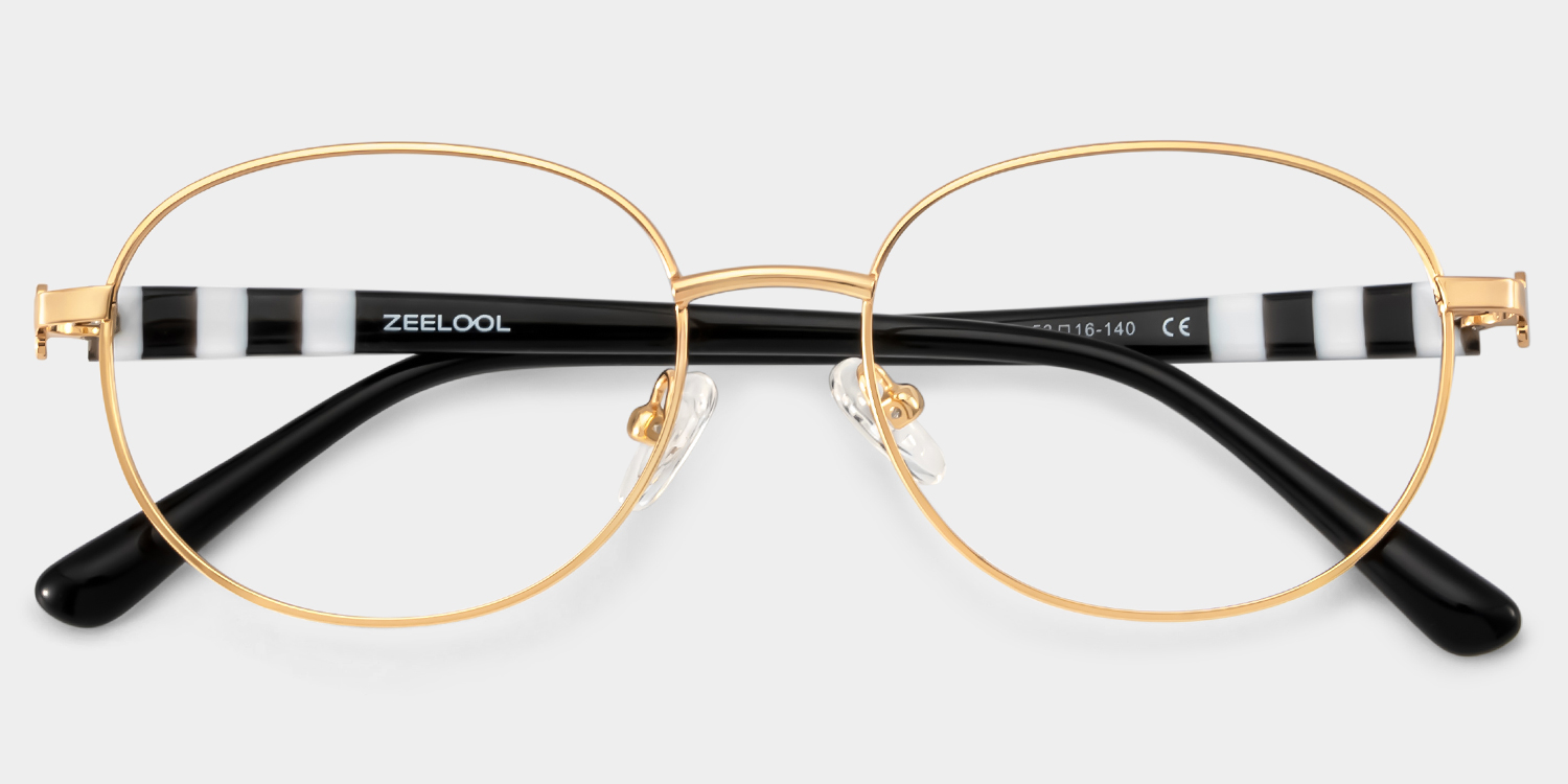 Willa Oval Gold Frame Eyeglasses for Woman| ZEELOOL Canada2