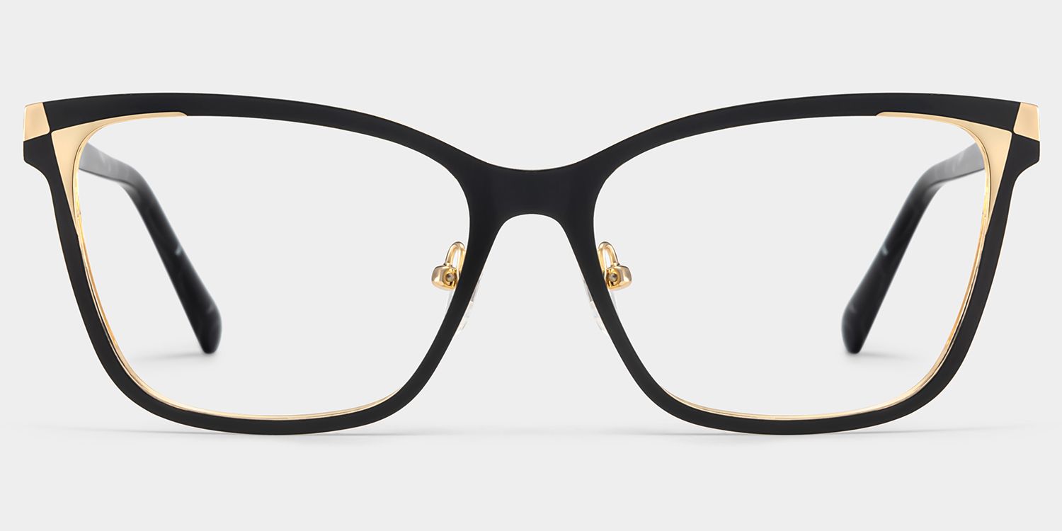 Elise Black Frame Glasses with Rectangle Frame Online | ZEELOOL Canada1
