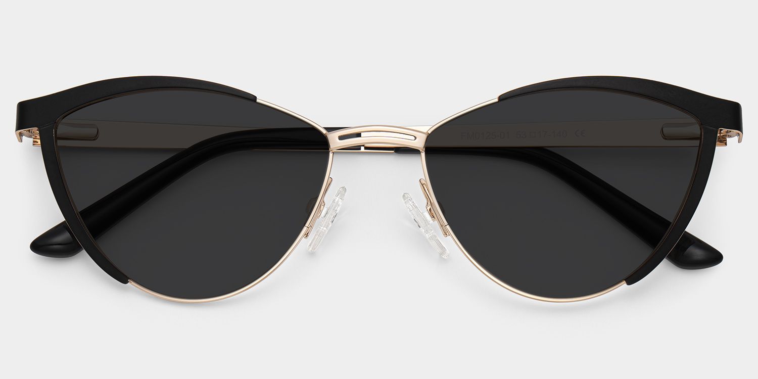 Sydney Cat Eye Black Full Rim Sunglasses | ZEELOOL CA1